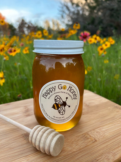 12 oz net weight Raw Unfiltered Single Source USA Honey