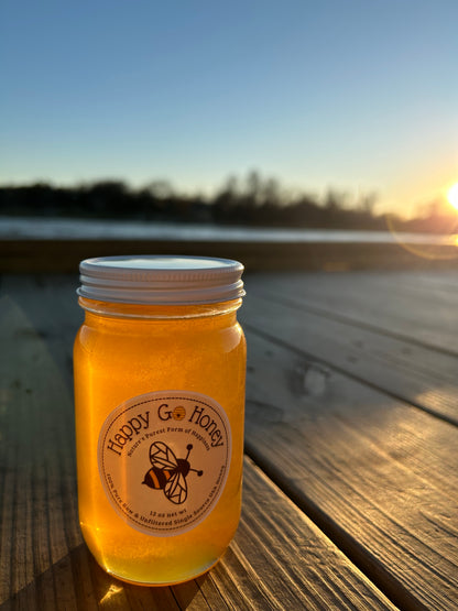 12 oz net weight Raw Unfiltered Single Source USA Honey